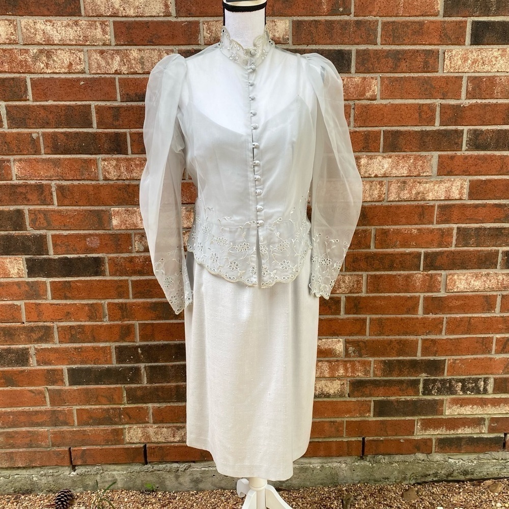 Vintage 80’s MOB Linen Dress with Sheer Jacket